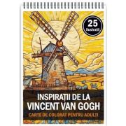 Carte de colorat pentru adulti, 25 de ilustratii, Vincent van Gogh