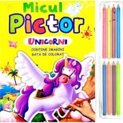 Micul pictor. Unicorni. 8 creioane colorate