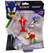 Set 3 figurine, 6cm, Sonic Prime, Mr. Dr. Eggman, Sonic NY & Knuckles