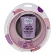 Set 3 recipiente silicon hrana bebe, purple-pink-grey, Melii