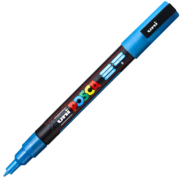 Marker UNI PC-3ML 0. 9-1. 3 mm, cu sclipici, albastru deschis, Posca