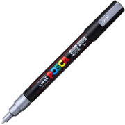 Marker UNI PC-3M 0. 9-1. 3 mm, argintiu, Posca