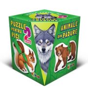 Puzzle 2 piese. Animale din padure