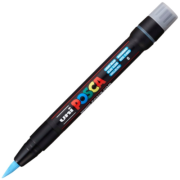 Marker pensula UNI Brush PCF-350, K, albastru deschis, Posca