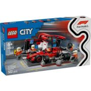 LEGO City. Boxa si mecanici F1 cu masina Ferrari 60443, 322 piese