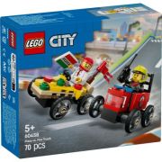 LEGO City. Pachet de curse Furgoneta de pizza vs. camion de pompieri 60458, 70 piese