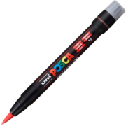 Marker pensula UNI Brush PCF-350, K, rosu, Posca (M426)