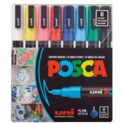 Marker UNI PC-3M 0. 9-1. 3 mm, set 8 culori, Posca (M1483)