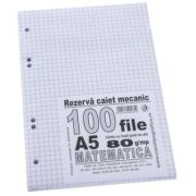 Rezerva de caiet mecanic A5 de matematica, Casa Tipografica