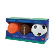 Set 3 mingi antistres Basket Ball, American Football, Football - Legami