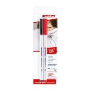 Marker Edding 4600, pentru textile, varf rotund 1 mm, negru/rosu, blister