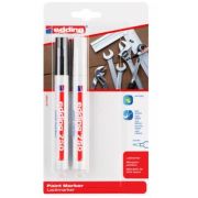 Marker Edding 750, cu vopsea, corp metalic, varf 2-4 mm, negru/alb, blister