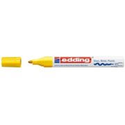 Marker permanent Edding 750, cu vopsea, corp metalic, alb, varf rotund, 2-4 mm, galben