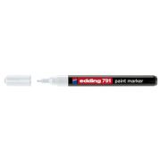 Marker permanent Edding 791, cu vopsea, corp plastic, varf rotund, 1-2 mm, alb