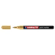 Marker permanent Edding 791, cu vopsea, corp plastic, varf rotund, 1-2 mm, auriu