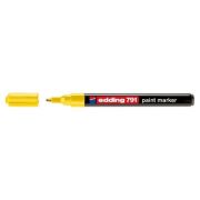 Marker permanent Edding 791, cu vopsea, corp plastic, varf rotund, 1-2 mm, galben