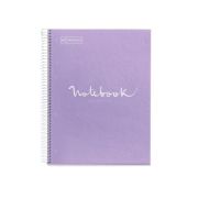 Caiet cu spira Miquelrius Emotions, A4, liniatura punctata, 80 file, coperta carton dur plastifiat, lavanda