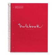 Caiet cu spira, Miquelrius, Emotion, A4, dictando, 80 file, coperta carton dur, rosu