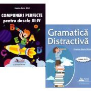 Pachet 2 carti: Compuneri perfecte pentru clasele 3-4 si Gramatica distractiva. Teste rezolvate pentru clasele 3-4 - Mitoi Gianina-Maria