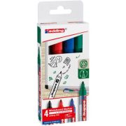 Set 4 markere Edding 360 pentru tabla, varf 1. 5-3 mm, negru, rosu, albastru, verde