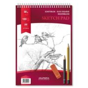 Bloc desen cu spirala, A4, 100 file - 90gsm, pentru schite creion, AURORA Esquisse - hartie alba