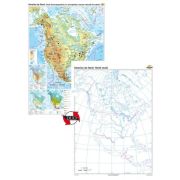 America de Nord. Harta fizico-geografica si a principalelor resurse naturale de subsol Duo 100x140 cm CR-3113DB