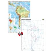 America de Sud. Harta fizico-geografica si a principalelor resurse naturale de subsol Duo 100x140 cm CR-3114DB