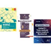 Pachet Bacalaureat 2026. Eseul. Pregatire individuala pentru proba scrisa, Matematica M-stiintele-naturii si M-tehnologic si INFORMATICA. Limbaj C++. Teste rezolvate Mate-Info - Liliana Paicu, Mihai Monea, Viorel Vlad