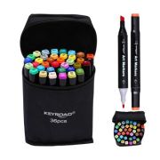Borseta cu 36x Marker 2 capete Keyroad ArtMarkers MP74244, varf fin/tesit