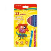 Creioane colorate Keyroad Jumbo KR971349, triunghiulare, 12 culori, blister carton