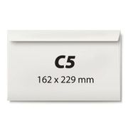Plic C5, 162 x 229 mm, alb, banda silicon, 80 g/mp, 25 bucati/set