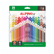 Creioane colorate, cutie carton, 24 culori/set, ALPINO Up