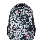 Ghiozdan Next Level, 2 compartimente, design alb negru, 48x33x20 cm