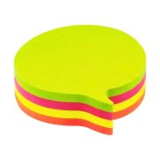 Notes adeziv Office Cover SN4505B, 100 coli, 75x75mm, 5 culori neon, forma balon, blister