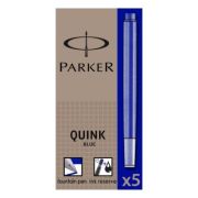 Patroane cerneala lungi (rezerve) Parker Quink 1950384, cerneala albastra, set 5 buc