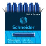Patroane cerneala scurte (rezerve) Schneider 6603 2844, cerneala albastra, set 6 buc