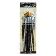 Pensula Colorarte DB19002, varf lat oblic, set 9 bucati