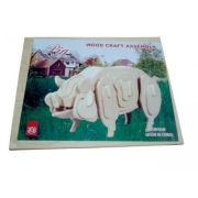 Puzzle lemn 3D - Porc, 2 foi, Colorarte, HS1049-2