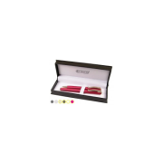 Set cadou stilou + pix Cresco Classic 830019 CL-07, corp metalic roz corai clips auriu