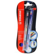 Pix fara mecanism Stabilo Exam Grade, G, 0. 4 mm, 2 culori/blister, albastru, negru