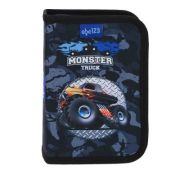 Penar echipat Abc, 1 compartiment, 2 clape, verde/albastru