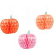 Figurina dovleac, 24cm, hartie, fagure, PartyTime Halloween, set 3 buc