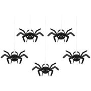 Figurina paianjen, 27x17cm, hartie, negru, PartyTime Halloween, set 5 buc
