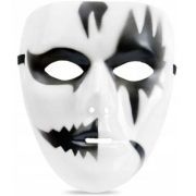 Masca mim PartyTime Halloween, alb, negru, prindere elastic