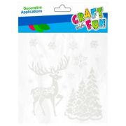 Abtibilduri ren de Craciun, pentru ferestre, set 11 buc, Craft with Fun, 501427