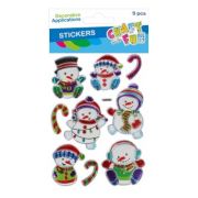 Accesorii creatie, stickere autoadezive, om de zapada, set 9 buc, Craft with Fun 545822
