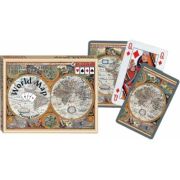 Carti de joc Piatnik, World Map, 2 pachete in cutie de lux