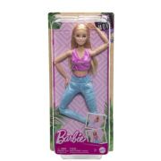 Papusa Barbie Made to move blonda cu top roz