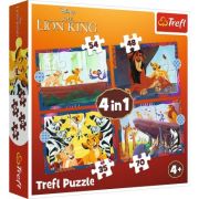 PUZZLE TREFL 4IN1 DISNEY REGELE LEU