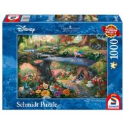 Puzzle 1000 piese, Thomas Kinkade - Disney - Alice in Tara Minunilor, Schmidt